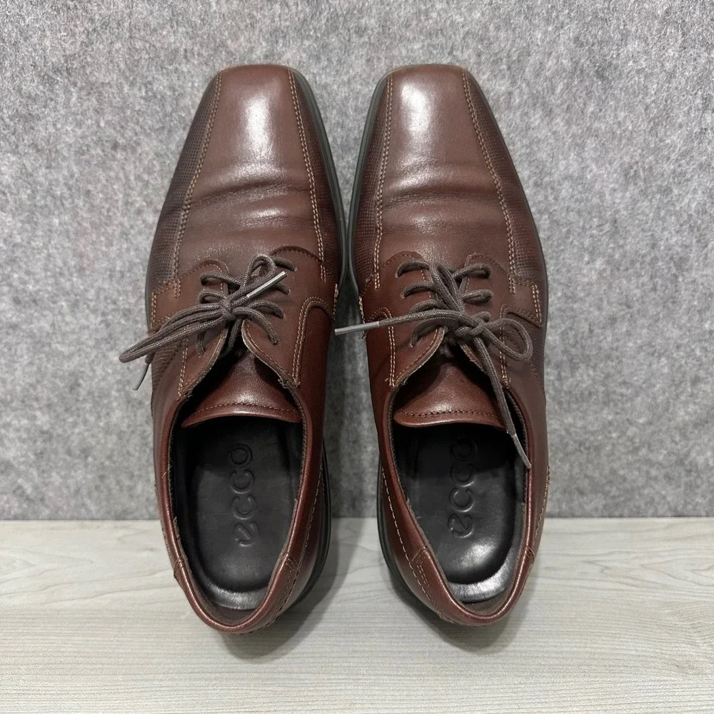 ECCO Minneapolis Perf Bike Tie Men's Size 6 Brown‎ Leather Dress Shoes